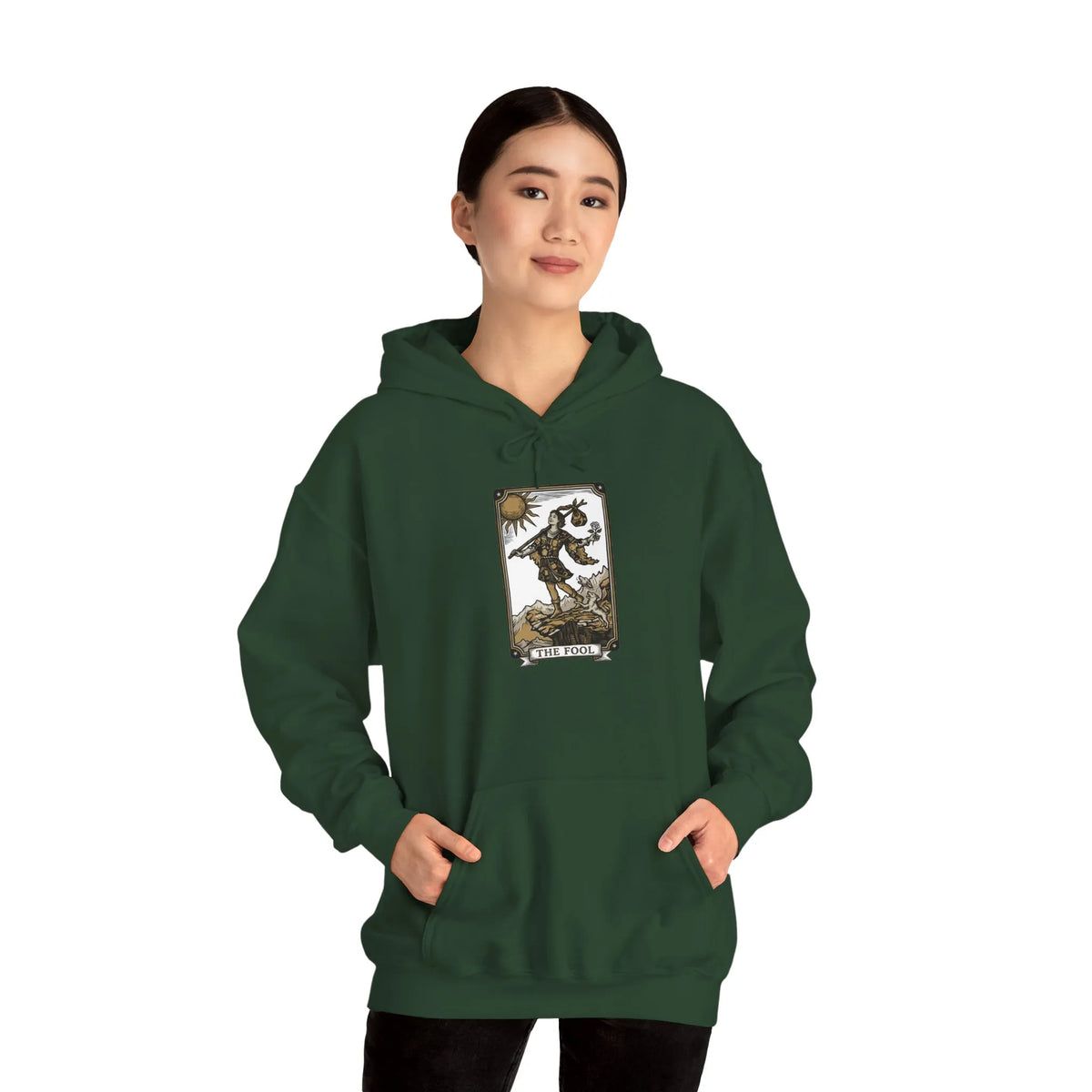 The Fool Tarot Card Hoodie - Heavy Blend Cotton Blend Pullover - Unisex White