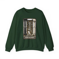 The High Priestess Tarot Card Sweatshirt - Heavy Blend Fleece Crewneck - Unisex White