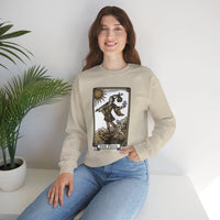 The Fool Tarot Card Graphic Sweatshirt - Heavy Blend Crewneck Fleece - Unisex White