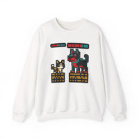 8-Bit Pixel Gaming Cats Boss Fight Sweatshirt - Heavyweight Cotton Blend Crewneck - Unisex Ash