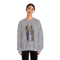 Bastet Sphynx Egyptian Cat Sweatshirt - Heavy Blend Fleece Crewneck - Unisex Ash Gray