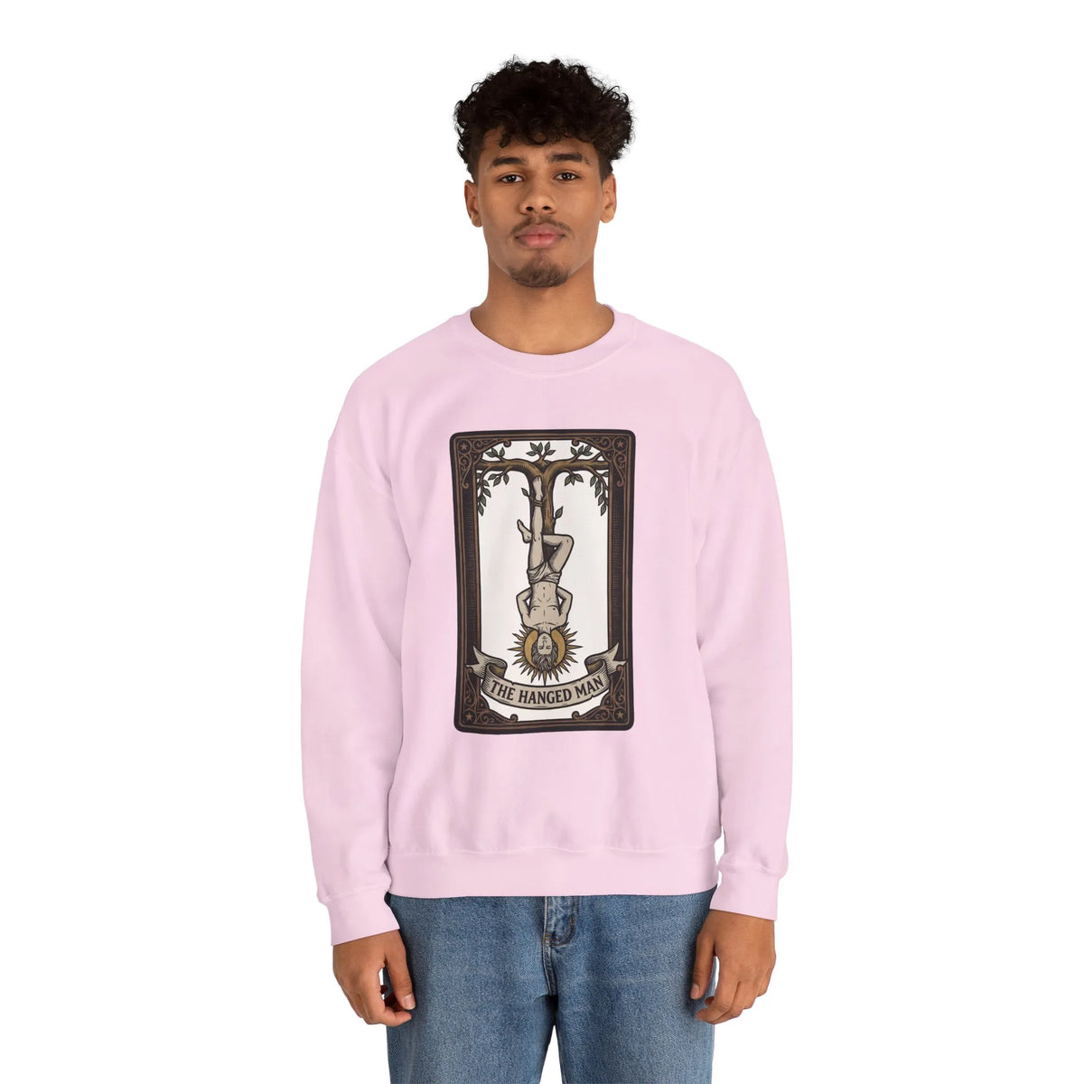 The Hanged Man Tarot Card Sweatshirt - Soft Fleece Classic Fit Crewneck - Unisex Off White