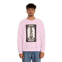 The Hanged Man Tarot Card Sweatshirt - Soft Fleece Classic Fit Crewneck - Unisex Off White