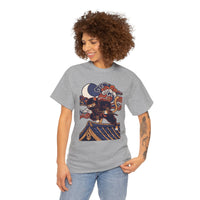 Ukiyo-e Samurai Cat Ninja T-Shirt - 100% Cotton Classic Fit Tee - Unisex White