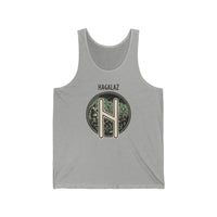Hagalaz Rune Norse Tank Top - Lightweight Cotton Jersey Retail Fit - Unisex White