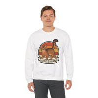Abyssinian Retro 70s Sunset Sweatshirt - Heavy Blend Classic Crewneck - Unisex White