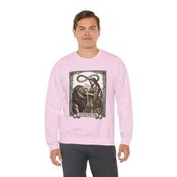 Strength Tarot Card Sweatshirt - Heavy Blend Crewneck Fleece - Unisex White