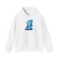 Isa Rune Ice Hoodie - Heavy Blend Cotton Blend Pullover - Unisex White