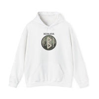 Berkana Earth Mother Rune Hoodie - Classic Fit Fleece Pullover - Unisex White