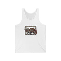 Freyja's Sacred Cats Chariot Tank Top - Soft Airlume Cotton Retail Fit - Unisex White