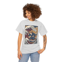 Ronin and the Wave Ukiyo-e T-Shirt - Heavy Cotton Classic Fit Tee - Unisex Off White