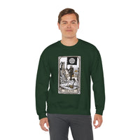 Tarot Death Card Graphic Sweatshirt - Heavy Blend Classic Fit Crewneck - Unisex White