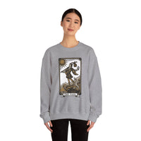 The Fool Tarot Card Graphic Sweatshirt - Heavy Blend Crewneck Fleece - Unisex White