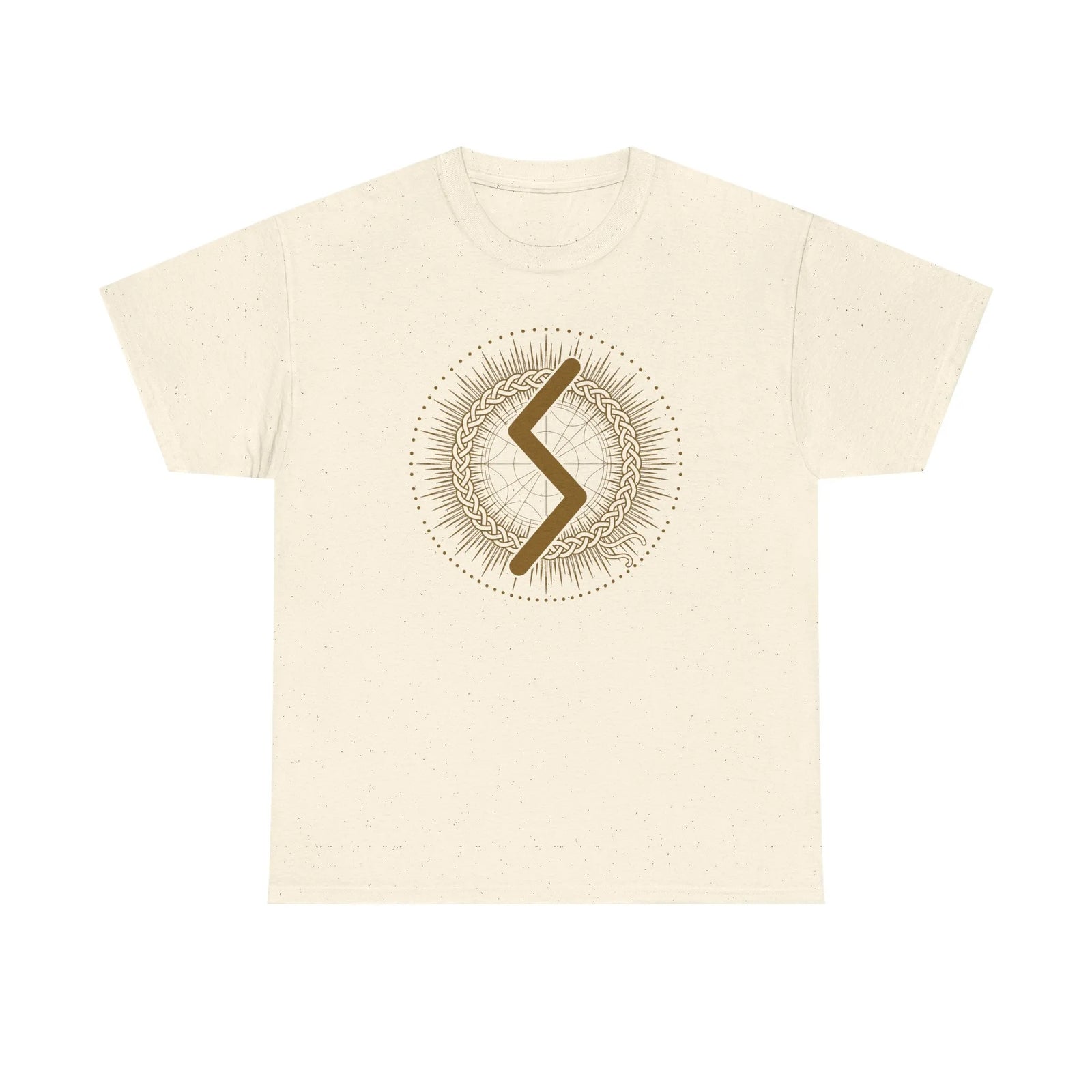 Sowulo Rune Sun Guidance T-Shirt - Heavy Cotton Classic Fit Tee - Unisex White