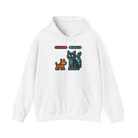 Boss Fight 8-Bit Pixel Gaming Dogs Hoodie - Medium Weight Cotton Blend Pullover - Unisex White