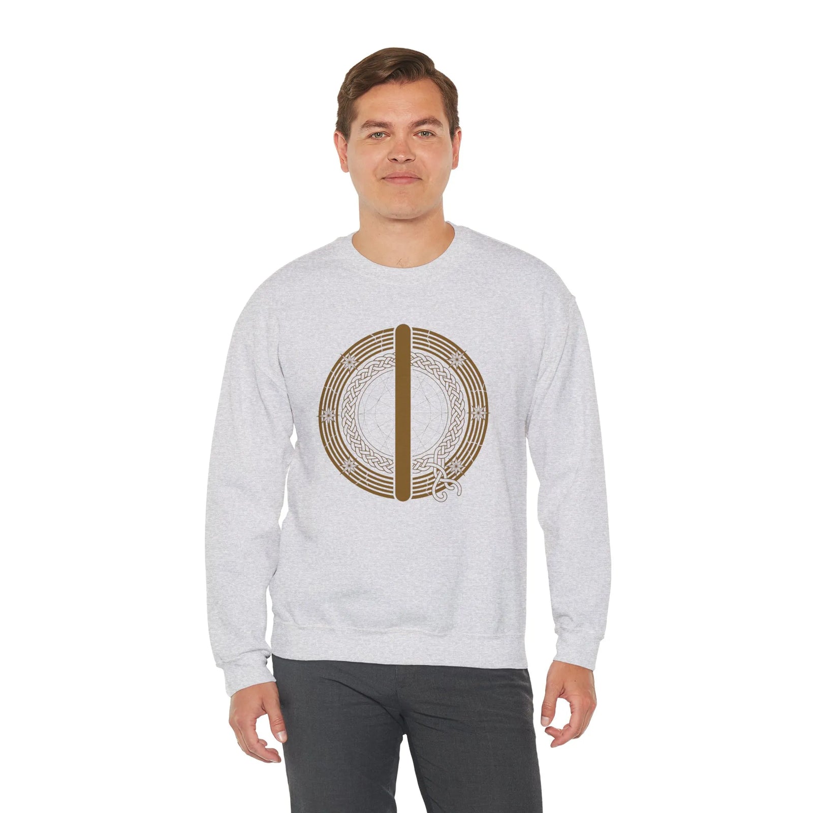 Isa Rune Ice Stillness Sweatshirt - Midweight 50/50 Cotton Poly Fleece - Unisex White