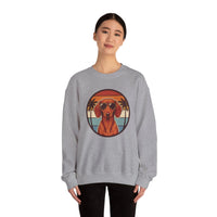 Dachshund Sunset Aviators Sweatshirt - Heavy Blend Fleece Crewneck - Unisex White