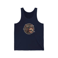 Viking Berserker Cat Shieldmaiden Tank Top - Lightweight Airlume Cotton Jersey - Unisex Athletic Heather