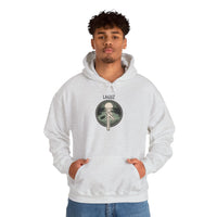 Laguz Rune Water Moon Graphic Hoodie - Medium-Heavy Cotton Blend Pullover - Unisex White