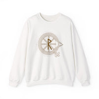 Raido Rune Journey Sweatshirt - Heavy Blend Fleece Crewneck - Unisex White