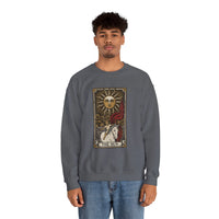 The Sun Tarot Card Sweatshirt - Heavy Blend Fleece Crewneck - Unisex White