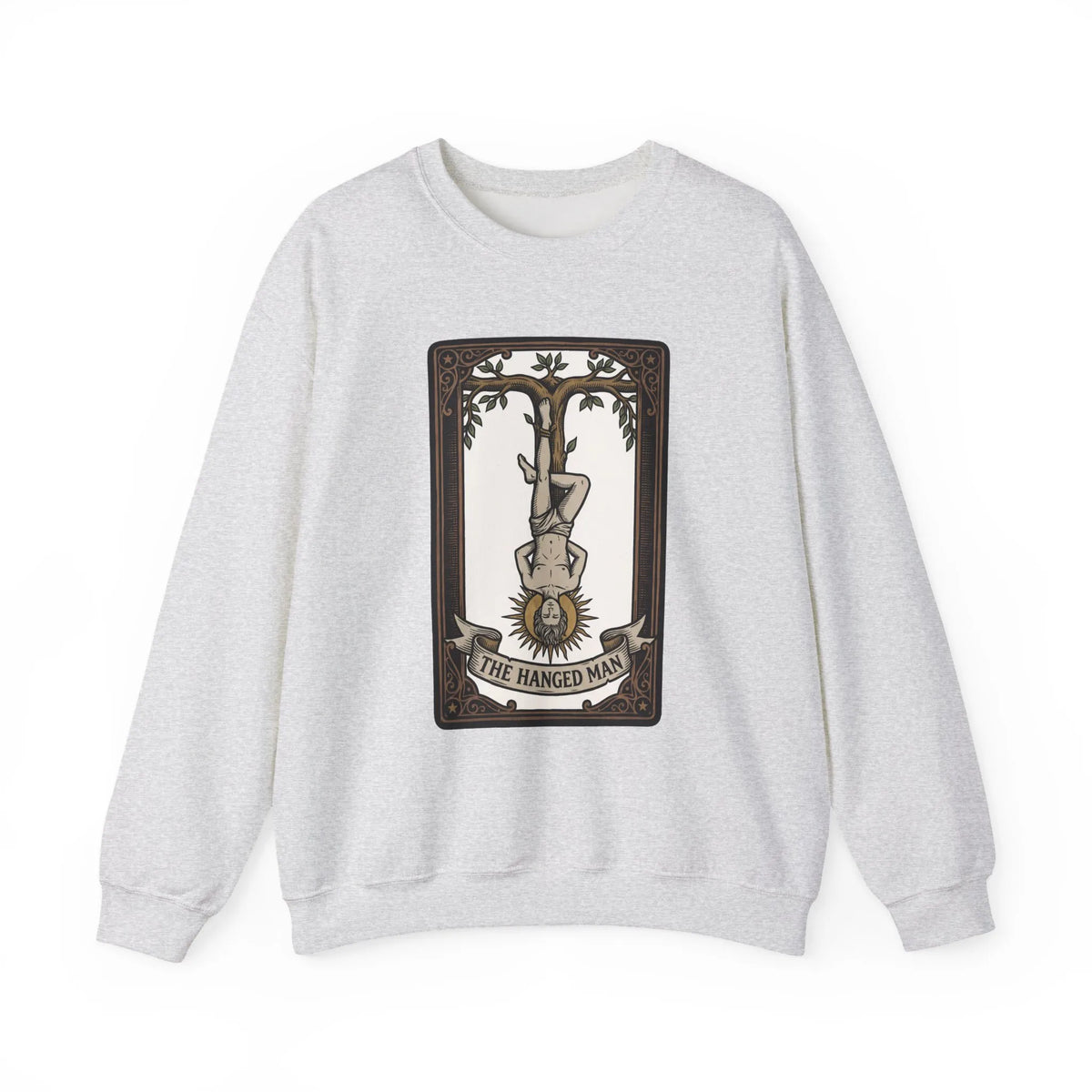 The Hanged Man Tarot Card Sweatshirt - Soft Fleece Classic Fit Crewneck - Unisex Off White