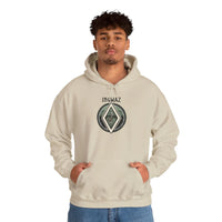 Ingwaz Rune Seed Symbol Hoodie - Heavy Blend Fleece Pullover - Unisex White