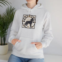 Howl Sacred Geometry Spirit Dogs Hoodie - Soft Cotton Blend Pullover - Unisex White