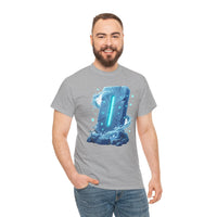 Glowing Isa Ice Rune T-Shirt - Heavy Cotton Classic Fit Tee - Unisex White