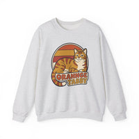 Orange Tabby Retro Sunset Graphic Sweatshirt - Heavy Blend Crewneck Fleece - Unisex White