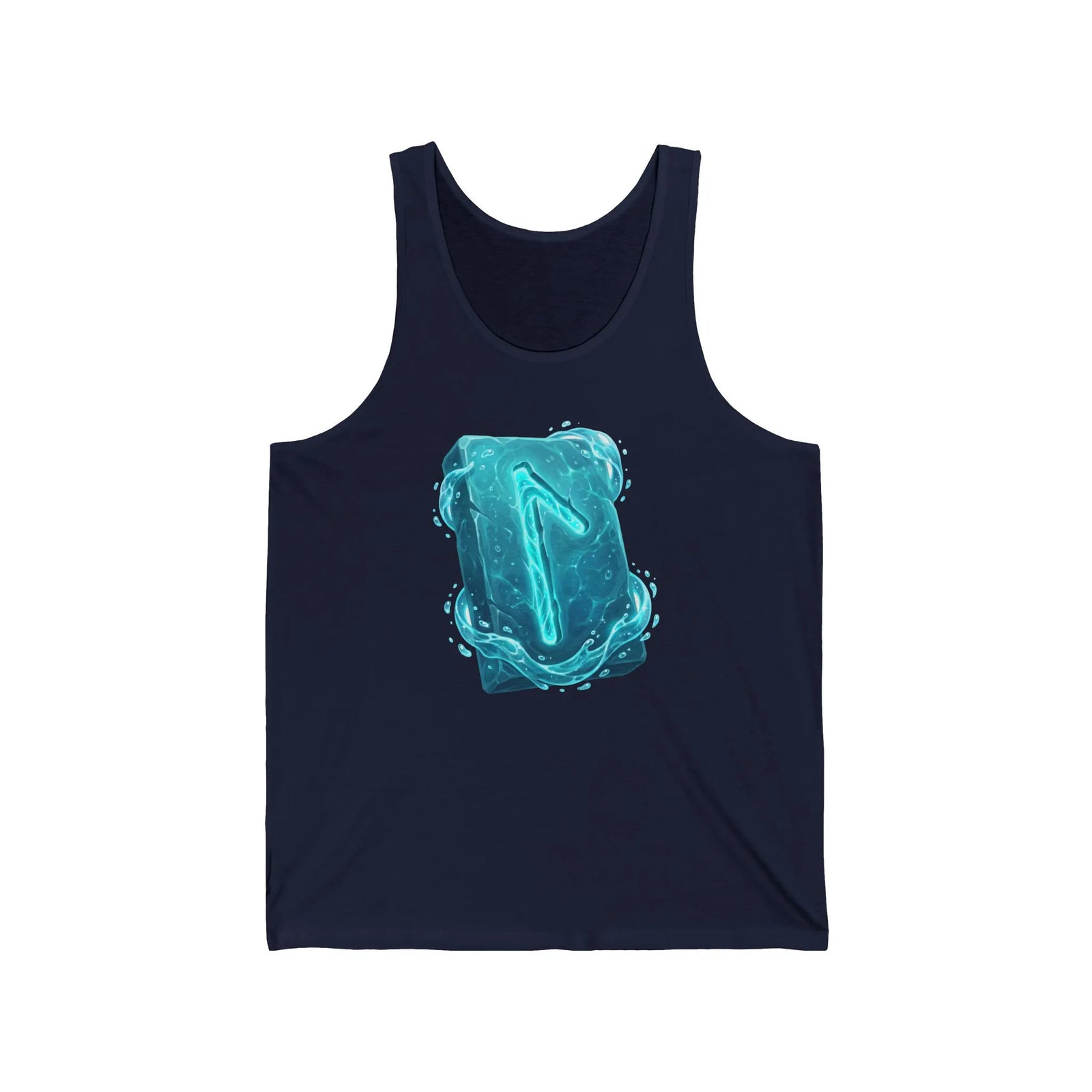 Laguz Rune Water Symbol Tank Top - Soft Combed Cotton Retail Fit - Unisex White
