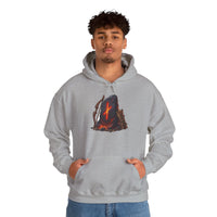 Nauthiz Rune Need-Fire Graphic Hoodie - Soft Cotton Blend Pullover - Unisex White