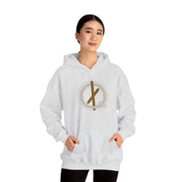 Nauthiz Rune Necessity Symbol Hoodie - Soft Blend Fleece Pullover - Unisex White