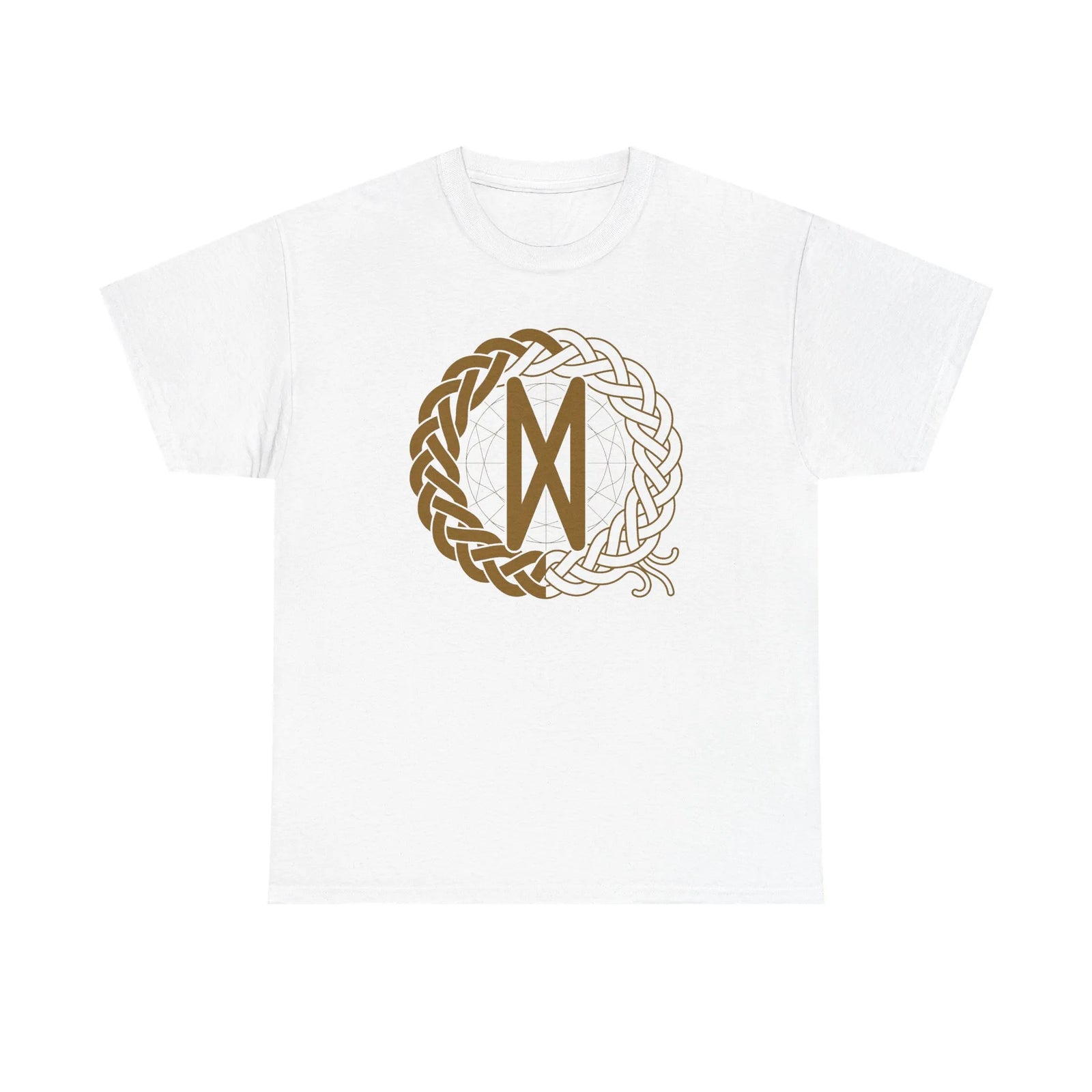 Norse Dagaz Rune Celtic Knot T-Shirt - Heavyweight Cotton Classic Fit Tee - Unisex White