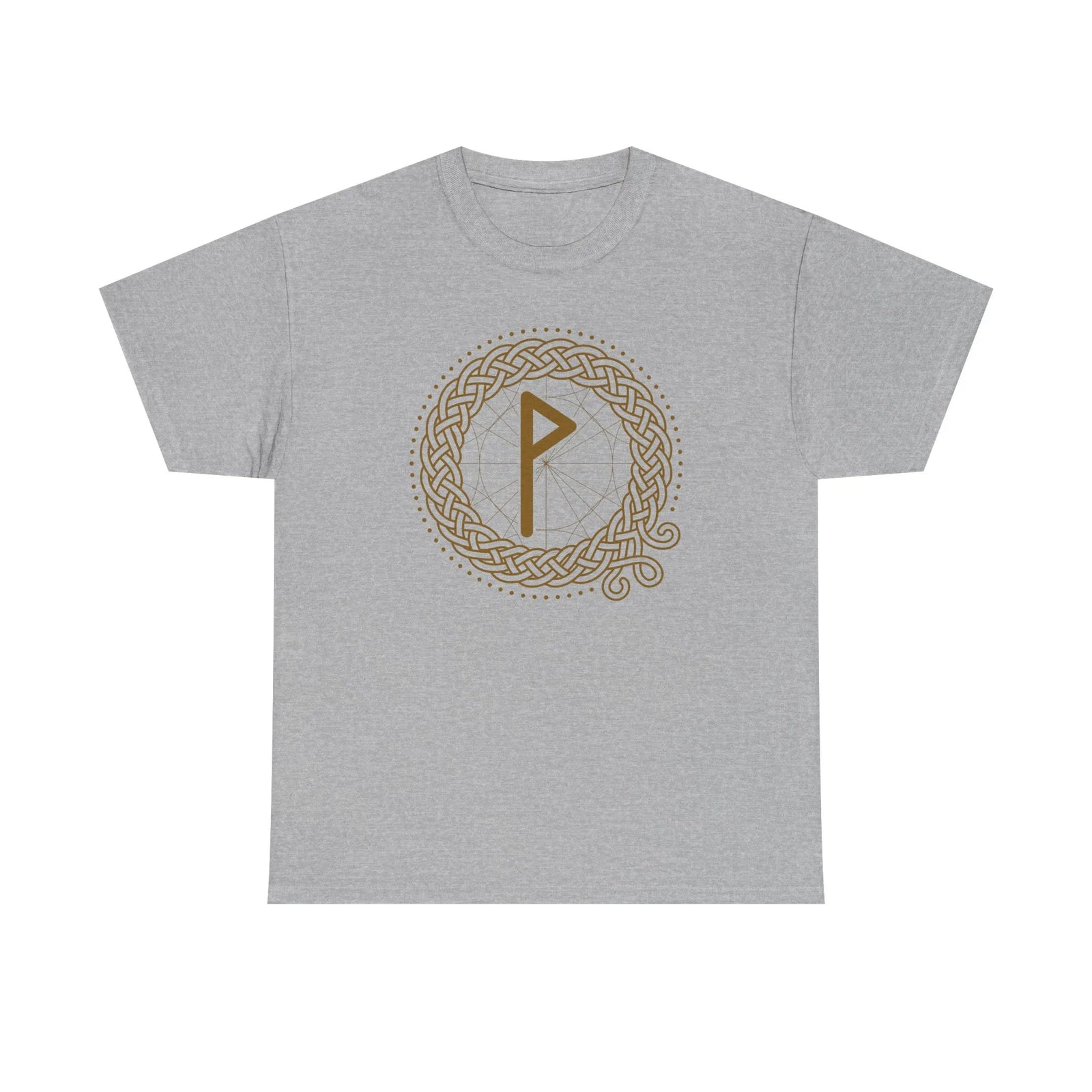 Wunjo Rune Norse Knotwork T-Shirt - Heavy Cotton Classic Fit Tee - Unisex White
