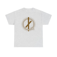 Nauthiz Norse Rune Graphic T-Shirt - Heavyweight Cotton Classic Tee - Unisex White