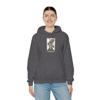 The Tower Tarot Card Hoodie - Heavy Blend Fleece Pullover - Unisex White
