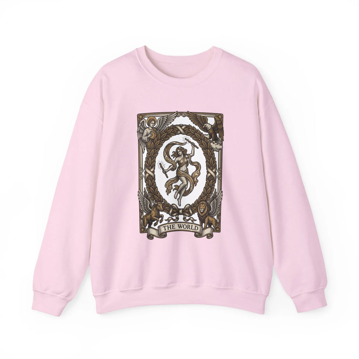 The World Tarot Card Sweatshirt - Heavy Blend Fleece Crewneck - Unisex White