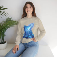 Tiwaz Rune Sword Graphic Sweatshirt - Heavy Blend Crewneck Fit - Unisex White
