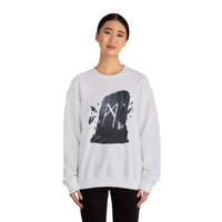 Mannaz Rune Stone Graphic Sweatshirt - Heavy Blend Crewneck Pullover - Unisex Off White