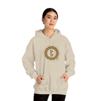 Berkana Earth Mother Rune Hoodie - Heavy Blend Fleece Pullover - Unisex White