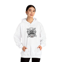 Drummer Heavy Metal Rocker Cats Hoodie - Classic Fit Heavy Blend Fleece - Unisex White