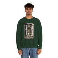 The High Priestess Tarot Card Sweatshirt - Heavy Blend Fleece Crewneck - Unisex White