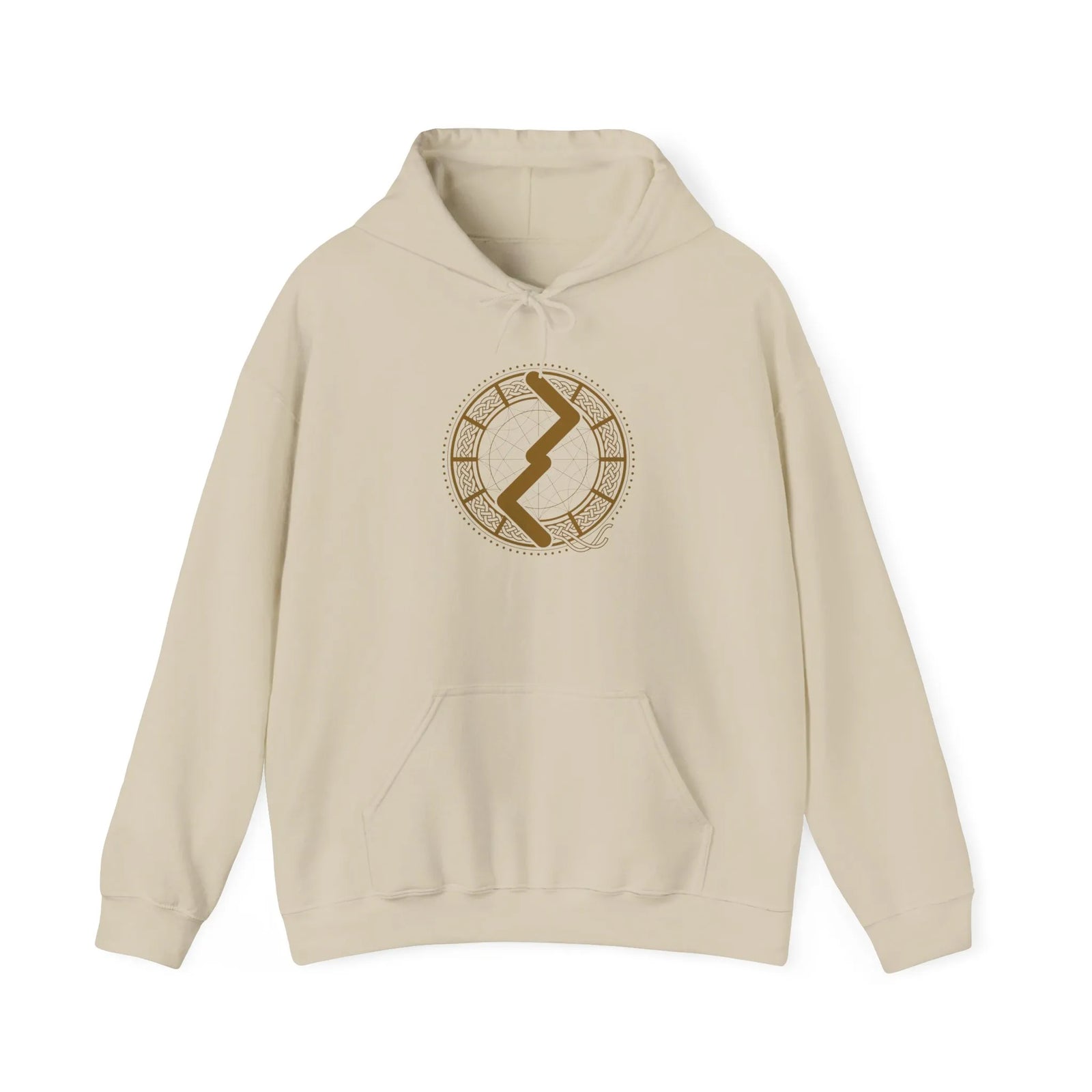 Jera Rune Harvest Symbol Hoodie - Soft Midweight Fleece Pullover - Unisex Off-White
