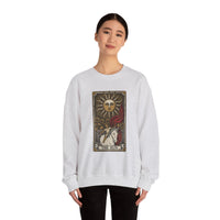 The Sun Tarot Card Sweatshirt - Heavy Blend Fleece Crewneck - Unisex White
