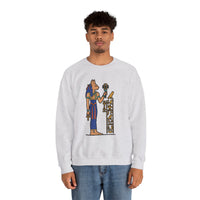 Bastet Sphynx Egyptian Cat Sweatshirt - Heavy Blend Fleece Crewneck - Unisex Ash Gray