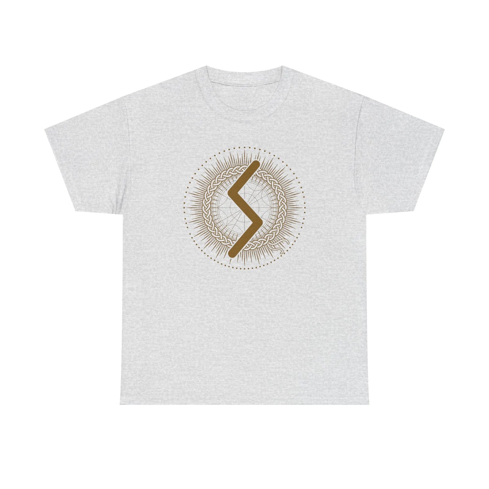 Sowulo Rune Sun Guidance T-Shirt - Heavy Cotton Classic Fit Tee - Unisex White