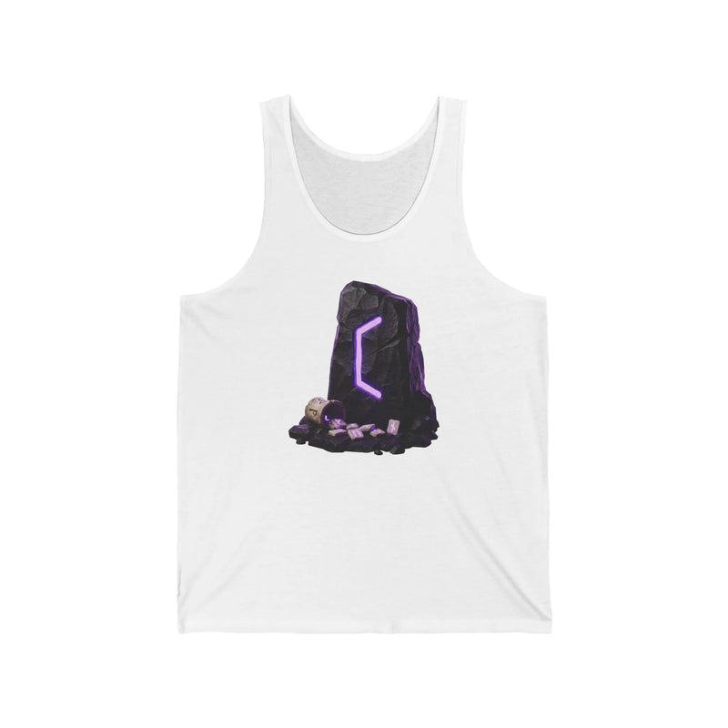 Perthro Rune Divination Tank Top - Lightweight Cotton Retail Fit - Unisex White