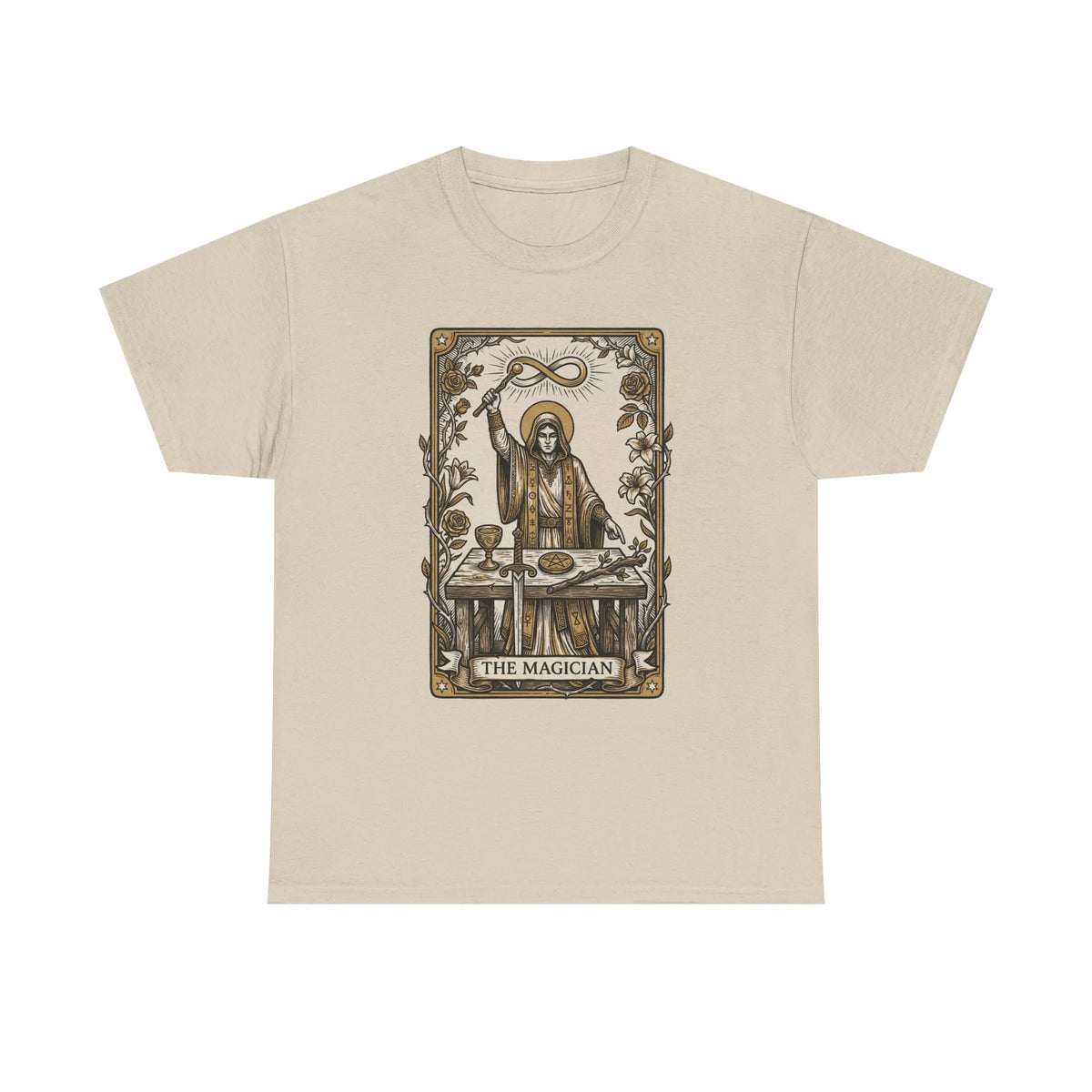 The Magician Tarot Card T-Shirt - Heavyweight 100% Cotton Classic Tee - Unisex White