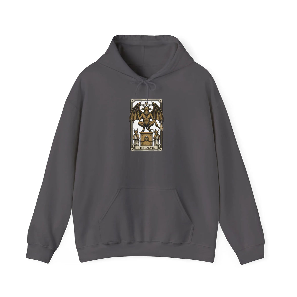 The Devil Tarot Card Graphic Hoodie - Heavy Blend Cotton-Poly Fleece - Unisex White